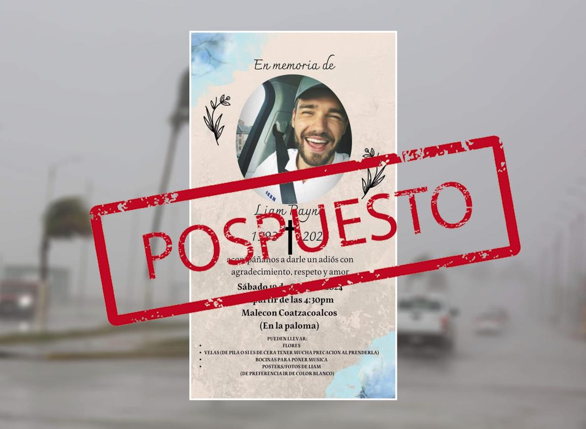 Lluvias posponen último adiós a Liam Payne en Coatzacoalcos; convocatoria desató polémica