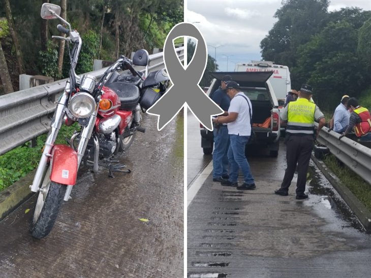 Trágico accidente de motos en la autopista Orizaba-Córdoba deja un fallecido