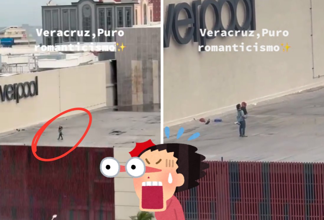 Captan a pareja sobre el techo de Plaza Américas en pleno momento romántico