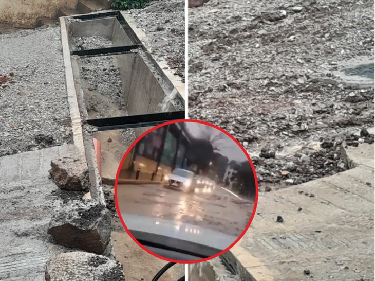 ¡Reportan! lluvias arrastran materiales de construcción en calles de Xalapa