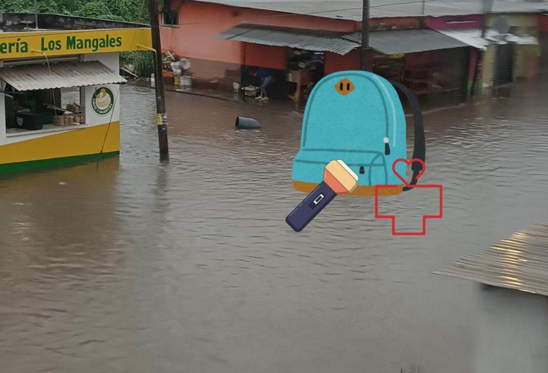 Esto debe tener tu mochila de emergencia ante amenaza de inundaciones en Veracruz