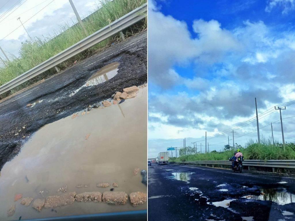 Lluvias evidencian estado crítico de carretera Coatzacoalcos-Villahermosa