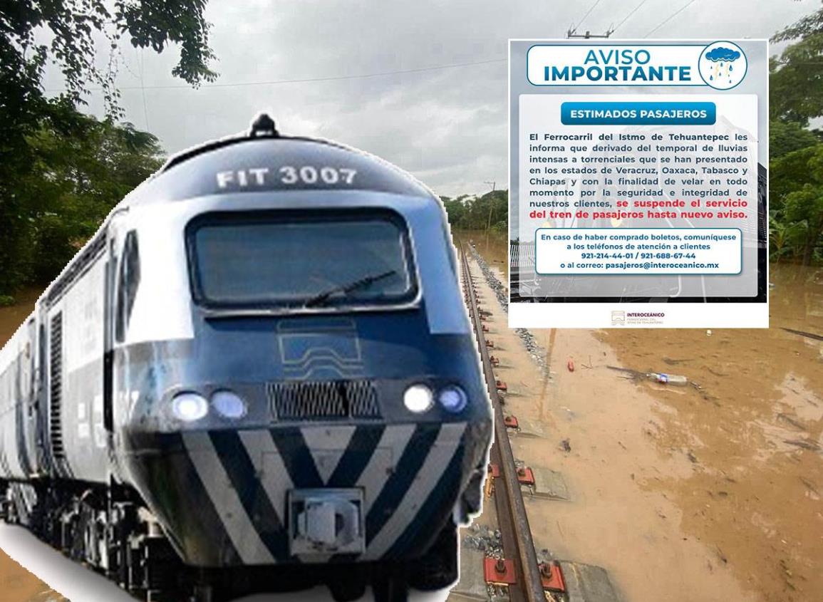 Tren Interoceánico suspende operaciones ante efectos de Nadine en el sureste