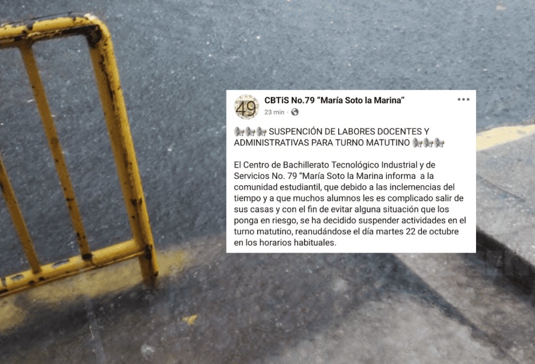 CBTIS 79 suspende clases por fuertes lluvias e inundaciones en Veracruz