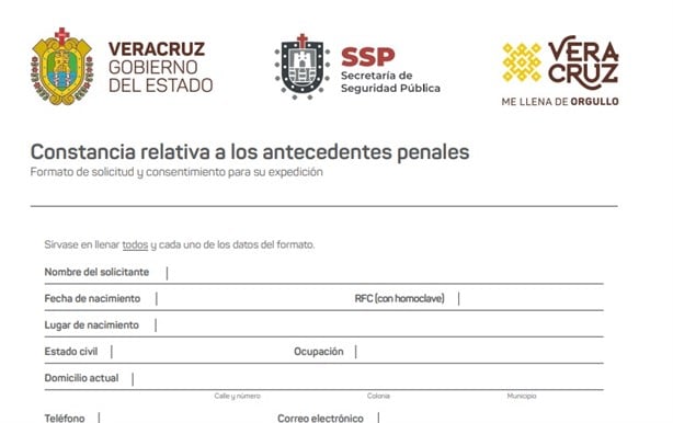 ¿Cómo y en dónde se puede tramitar la carta de antecedentes no penales en Veracruz?