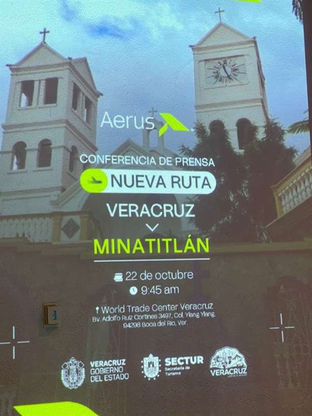 Anuncian nueva ruta aérea Veracruz-Minatitlán a partir de noviembre