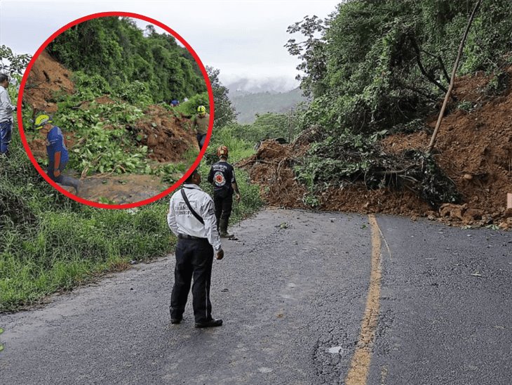 ¡Otro más! derrumbe deja intransitable tramo carretero en Zongolica