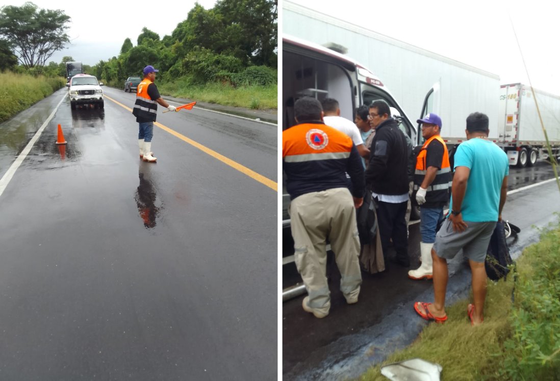 Accidente en carretera Tierra Blanca-La Tinaja deja dos motociclistas heridos