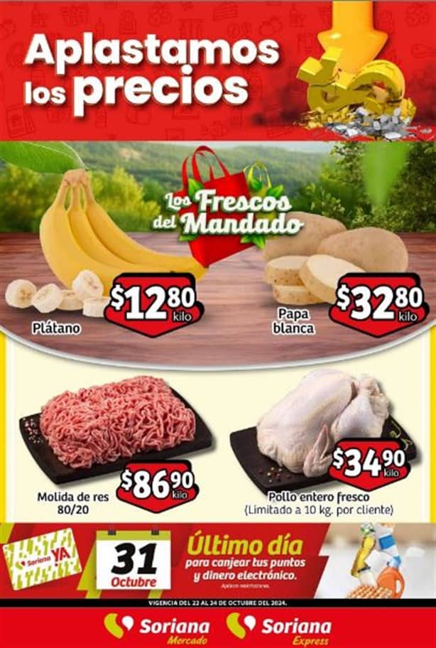 Estas son las ofertas del Martes y miércoles del Campo en Soriana para el 22 y 23 de octubre