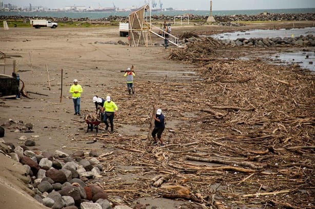 Intensifican acciones de desazolve en colonias y limpieza de playas en Boca del Río