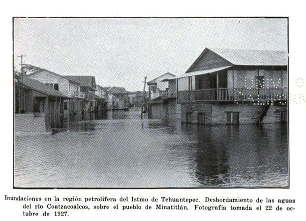 Así resultó afectada la población de Minatitlán en histórica inundación hace 100 años