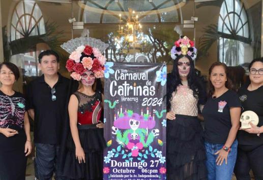 Alistan Carnaval de Catrinas en Veracruz por Día de Muertos