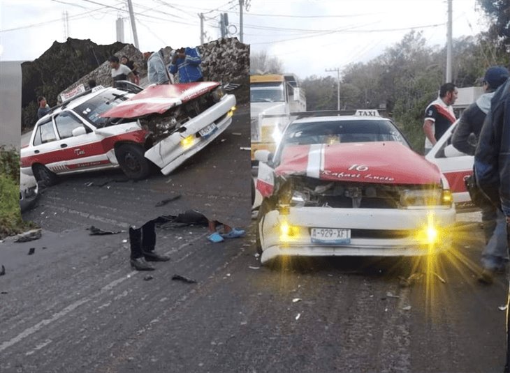 Encontronazo entre taxi y auto deja a 4 lesionados en municipio de Rafael Lucio