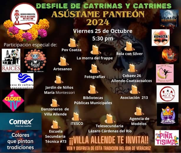 Escuelas y creadores de contenido de Coatzacoalcos participarán en desfile Asústame panteón 2024; lugar y fecha