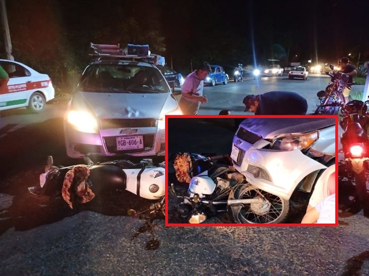 Fuerte accidente entre moto y auto deja a dos lesionados en Martínez