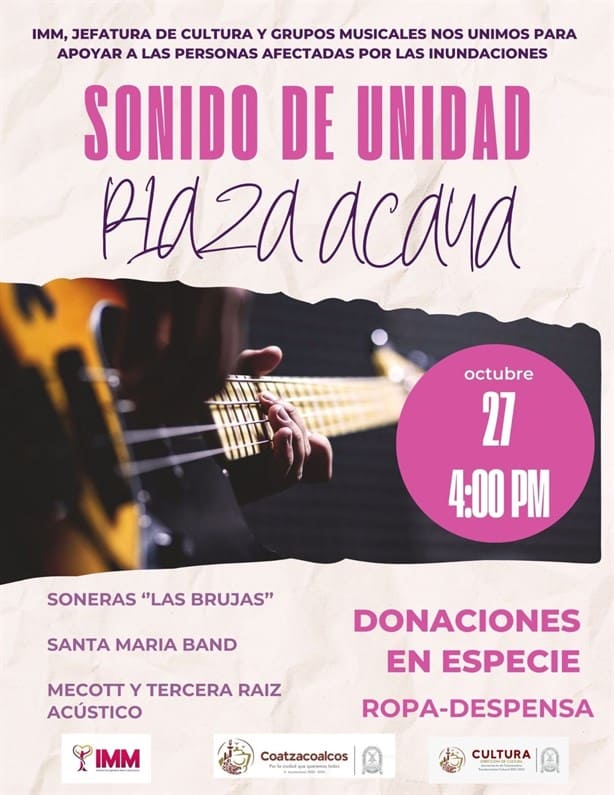 Sonido de Unidad; ofrecerán concierto en solidaridad con familias damnificadas en Coatzacoalcos