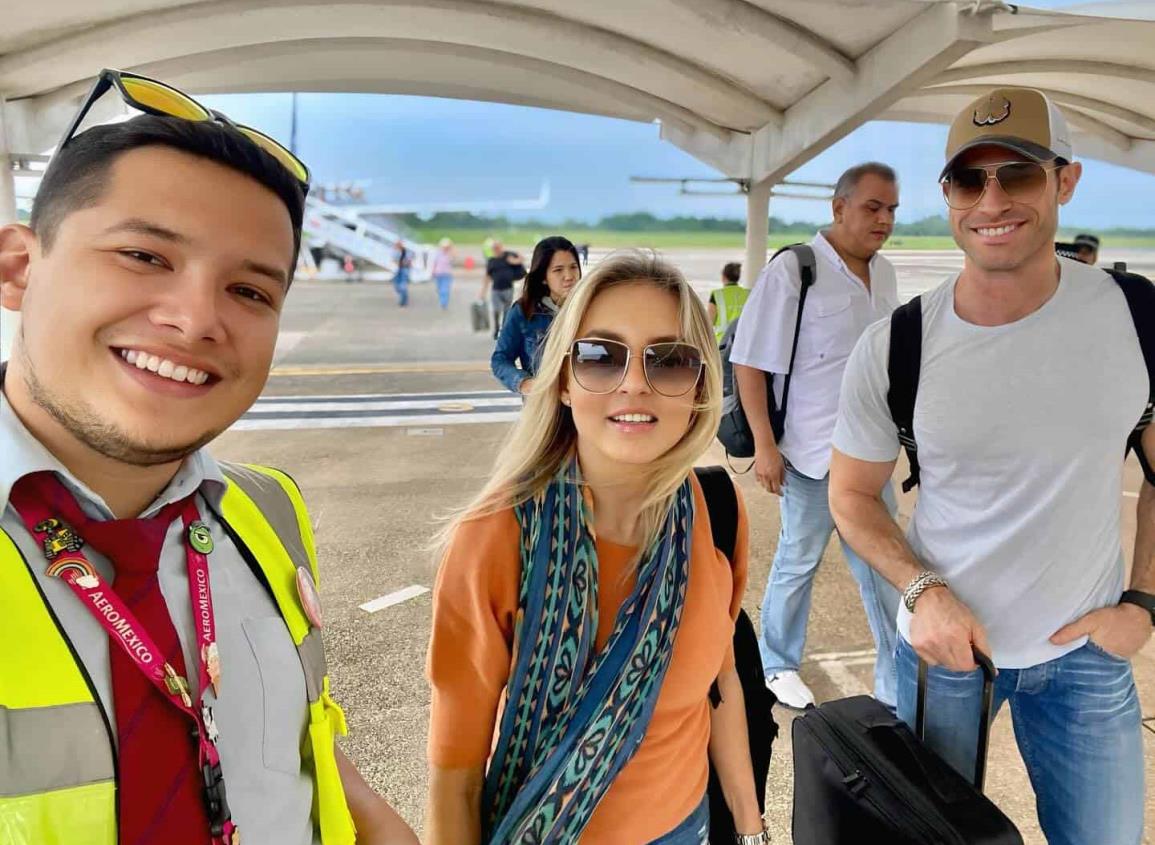 Angelique Boyer y Sebastián Rulli generan sensación en visita a Coatzacoalcos