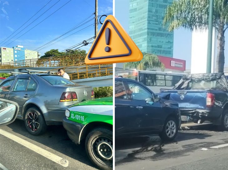 Dos choques colapsan el tráfico en la avenida Lázaro Cárdenas de Xalapa 