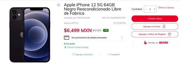 Venta Nocturna de Sears: Modelos de iPhone con descuento