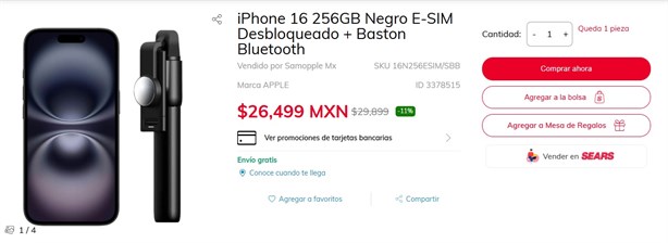 Venta Nocturna de Sears: Modelos de iPhone con descuento