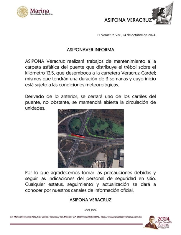 Asipona inicia trabajos de rehabilitación tras deslave en el kilómetro 13.5 en Veracruz