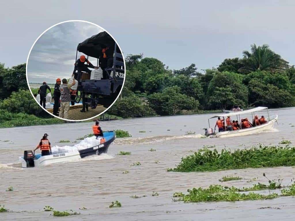 Intensifican labores de auxilio en Minatitlán tras evacuación por crecida de río