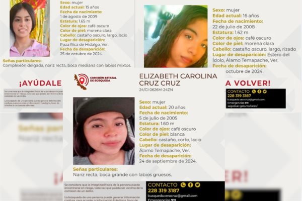 ¡Se buscan!: desaparecen dos menores y una joven en el norte de Veracruz