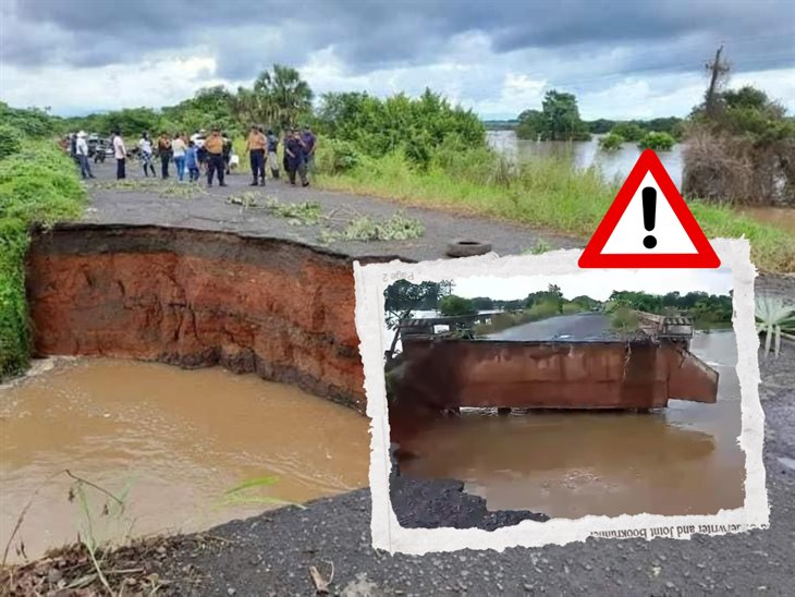 Puente colapsa por lluvias en Santiago Tuxtla; localidades quedaron incomunicadas