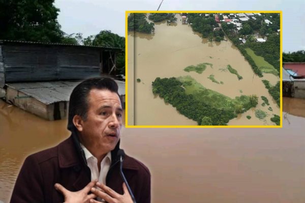 Veracruz clama ayuda por inundaciones, pero Cuitláhuac García atiende emergencia por redes sociales
