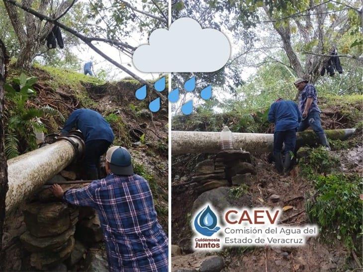 Lluvias afectaron la red de abastecimiento de agua en Misantla, informa CAEV