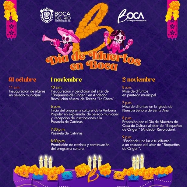 Estas son las actividades culturales en Boca del Río para celebrar el Día de Muertos