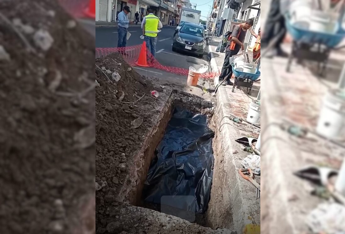 Hallan huesos durante excavación en el Centro Histórico de Veracruz