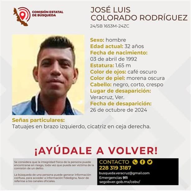 Familia busca al joven José Luis Colorado, desapareció hace 5 días en Veracruz