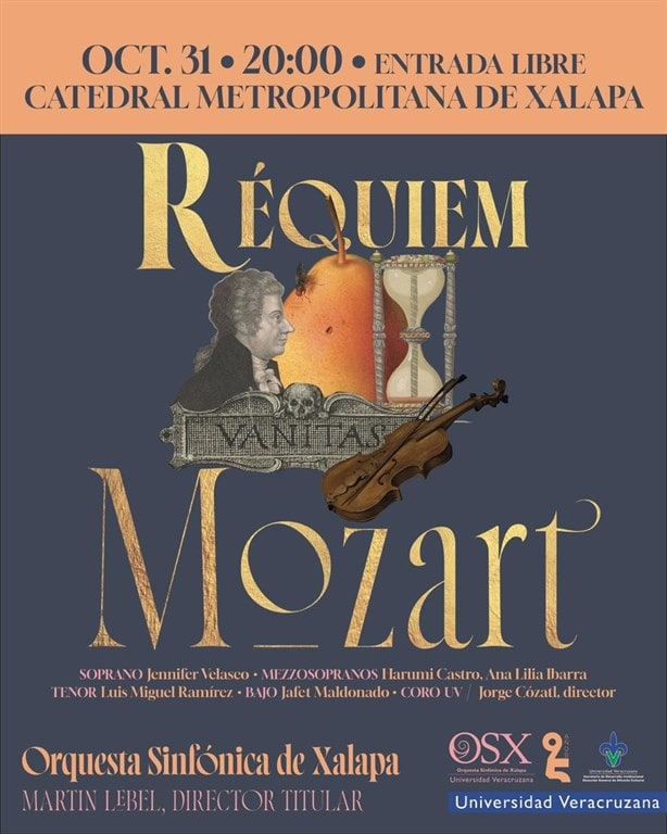 Orquesta Sinfónica de Xalapa interpretará Réquiem de Mozart en Catedral