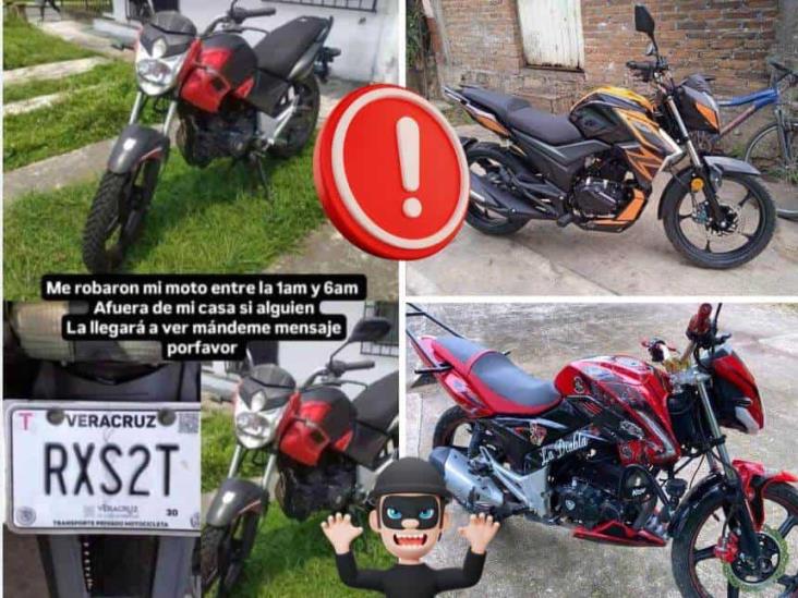 Delincuentes roban motos en tres municipios de Veracruz