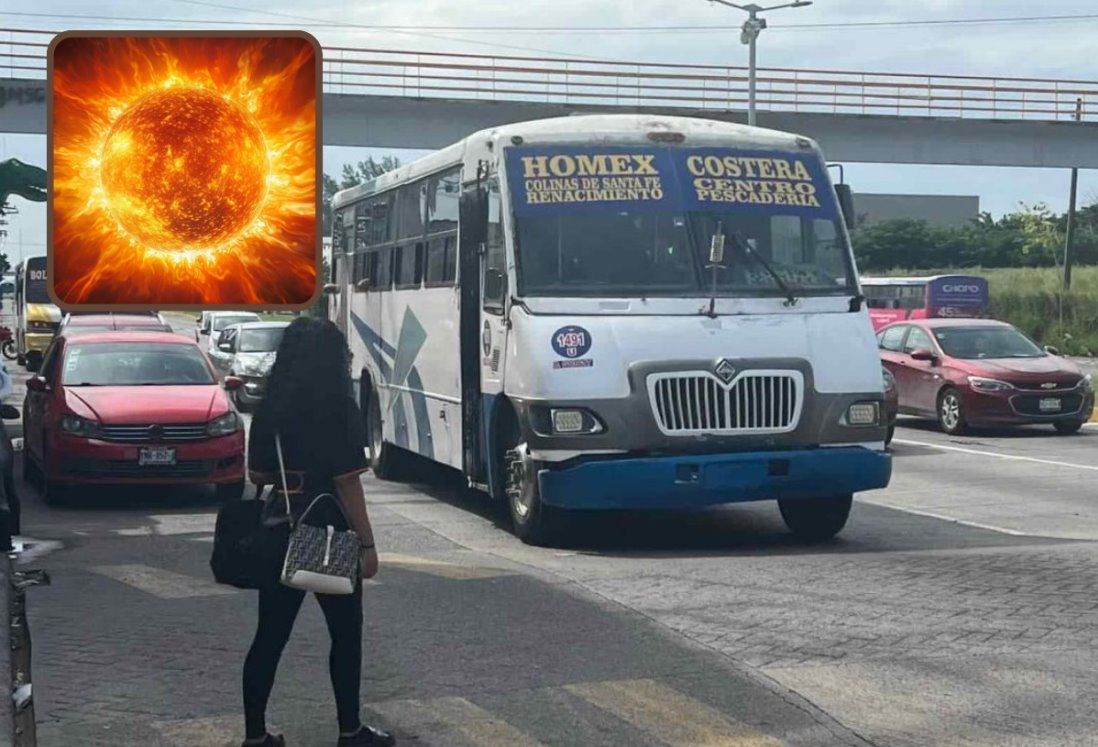 Jóvenes toman medida drástica para combatir el calor en camión urbano de Veracruz | FOTO