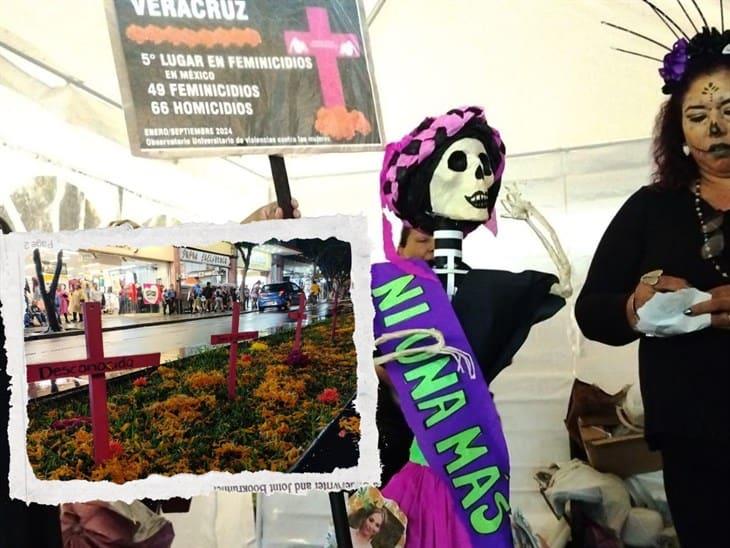 Por las que nos arrebataron, Marea Verde coloca antiofrenda en Orizaba