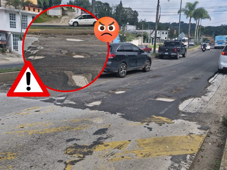 ¿Baches o cráteres?, carretera Xalapa-Coatepec sigue en pésimo estado