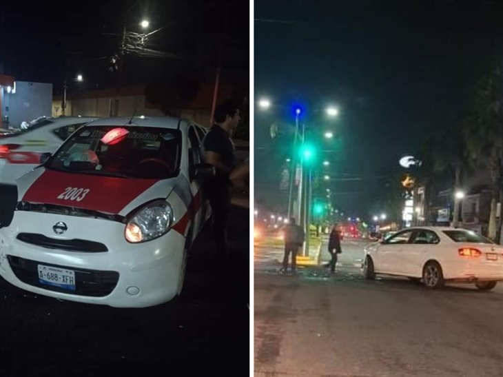 Se registra encontronazo entre taxi y auto en Córdoba; hay un lesionado