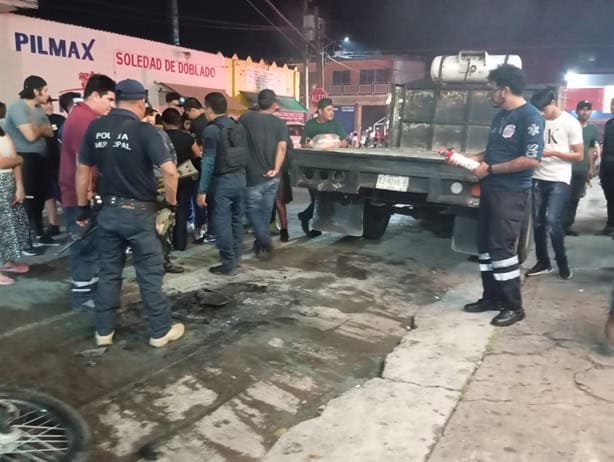 Se incendia motocicleta durante rodada del terror en Veracruz