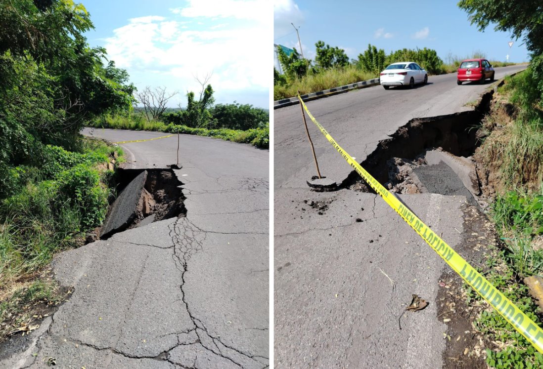 Intensas lluvias causan deslave en la carretera Veracruz-Xalapa; abanderan zona