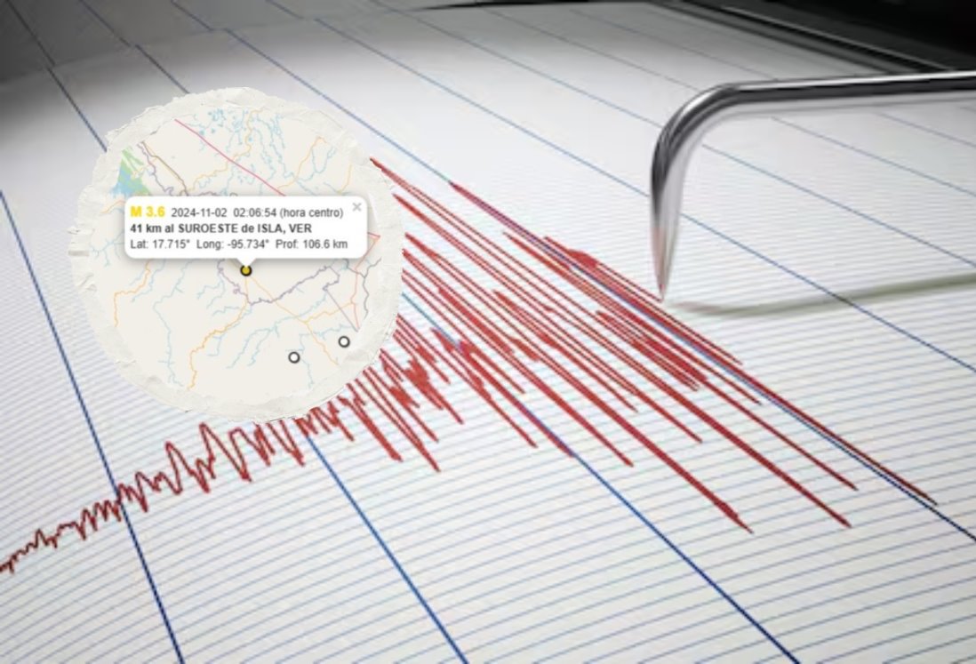 Tiembla en Veracruz este 02 de noviembre; fue magnitud 3.6