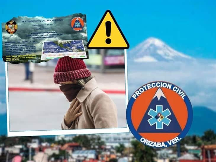 Alerta PC: Caída de temperaturas en Orizaba causaría choque térmico en la población