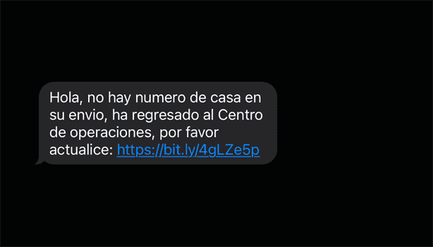 Se ha suspendido la entrega de tu paquete Conoce la nueva forma en que pueden estafarte por SMS