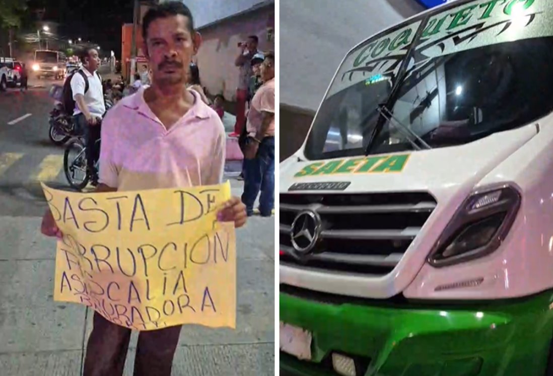 Bloquean autobuses de la línea Saeta en el bulevar Miguel Alemán, en Boca del Río | VIDEO