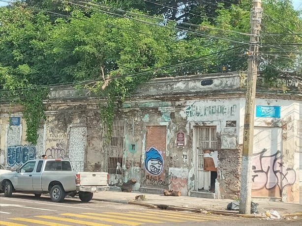 Advierten de pedazo de árbol suspendido en cables de luz en la colonia Centro