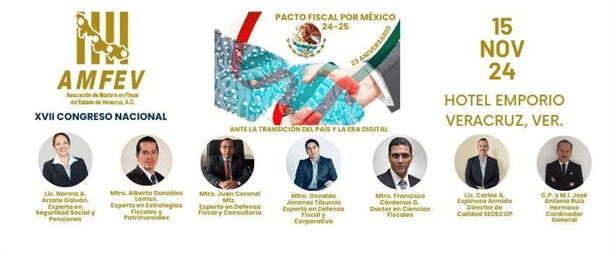 Invita la AMFEV al Congreso Nacional Pacto Fiscal por México 2024