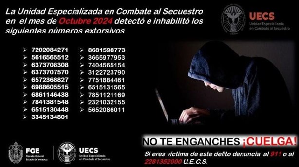 ¡Alerta! Lista de números que más extorsionaron en Veracruz el mes pasado