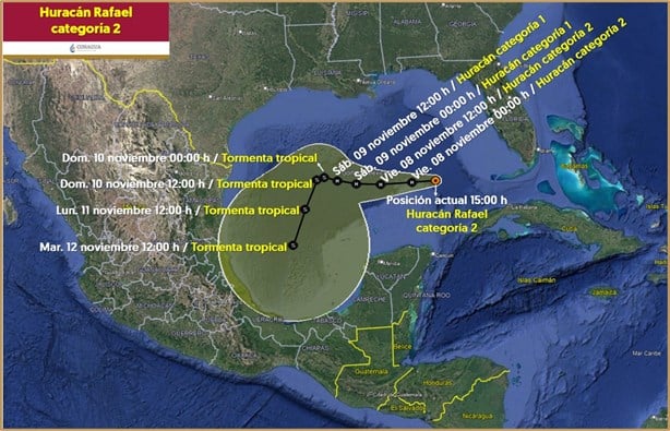 ¿Huracán Rafael llegará a Veracruz? Así puedes seguir su trayectoria