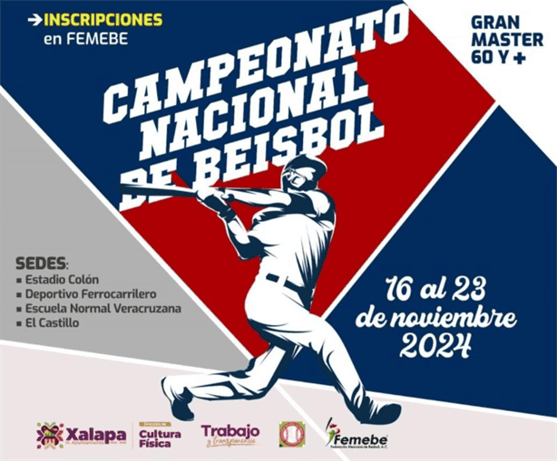 ¡Con todo! Xalapa será sede del Gran Master de Béisbol 60 años y más